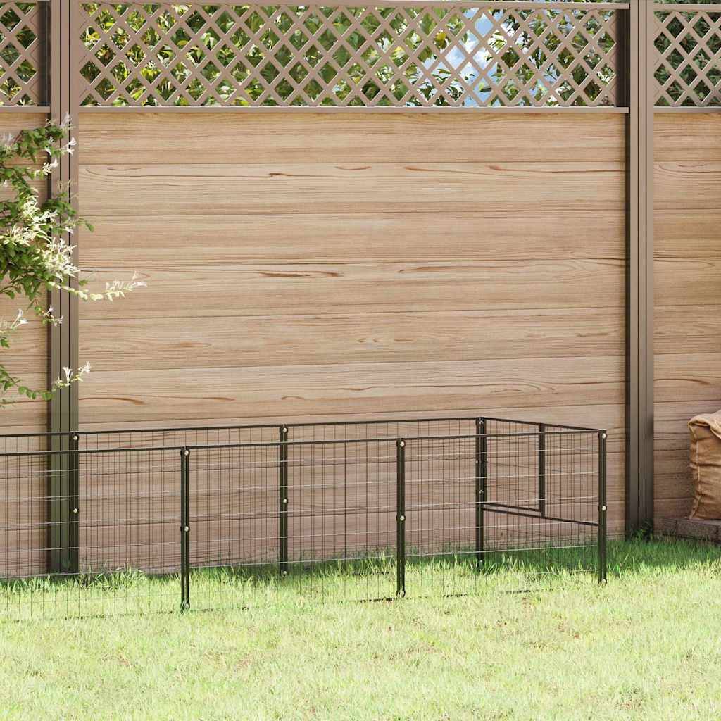 Vidaxl - Chenil Noir 10 m² Acier vidaXL 3082100 - Imagen 1
