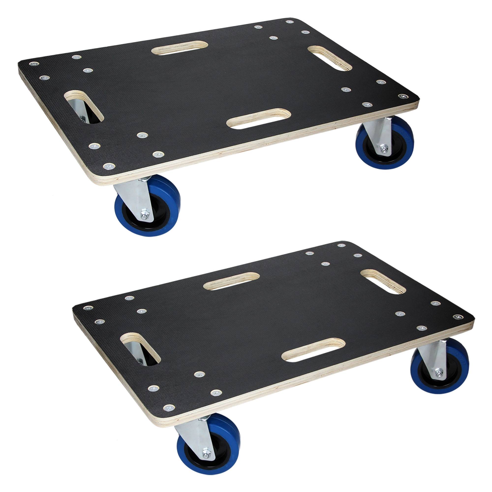 Ecd-Germany - Lot de 2 chariots de transport 40x60 cm capacité 800 kg plateau contreplaqué surface antidérapante roulettes en PP idéal pour meubles et déménagement - Imagen 1