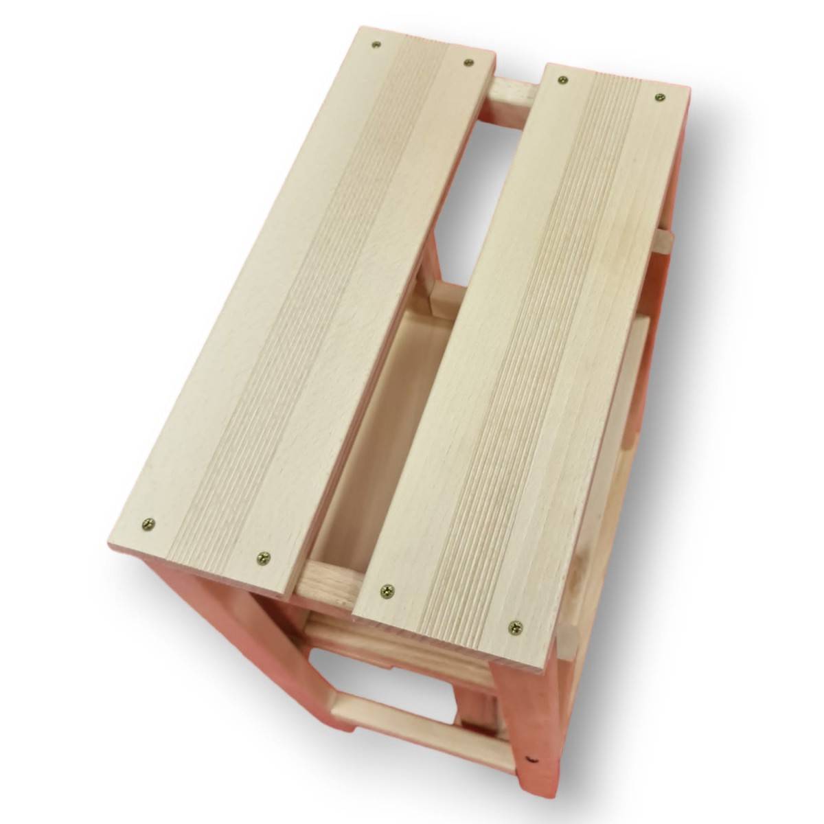 Escabeau Tabouret Marchepied 3 marches pliantes Bois massif 2en1 - Imagen 7