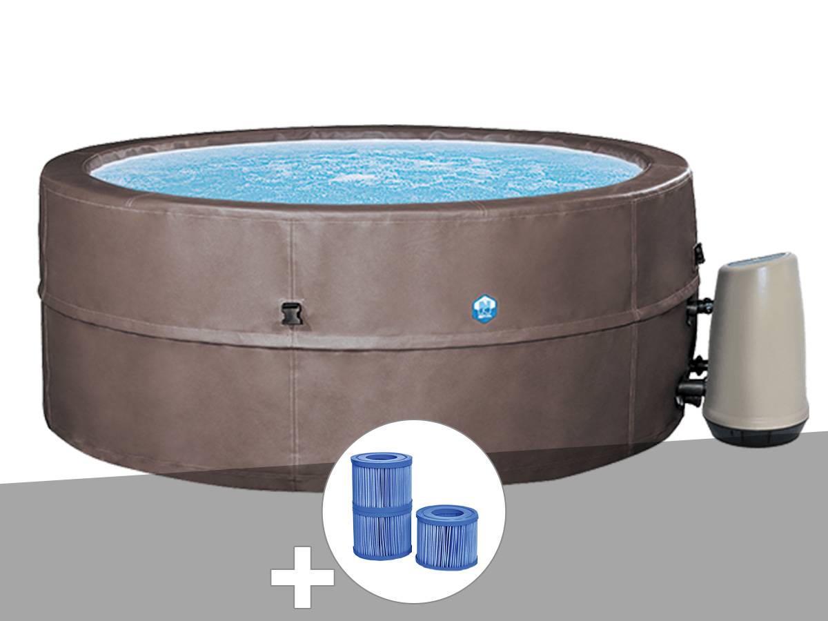 Netspa - Spa portable Netspa semi-rigide Vita Premium rond Bulles 4-6 places + 3 cartouches de filtration