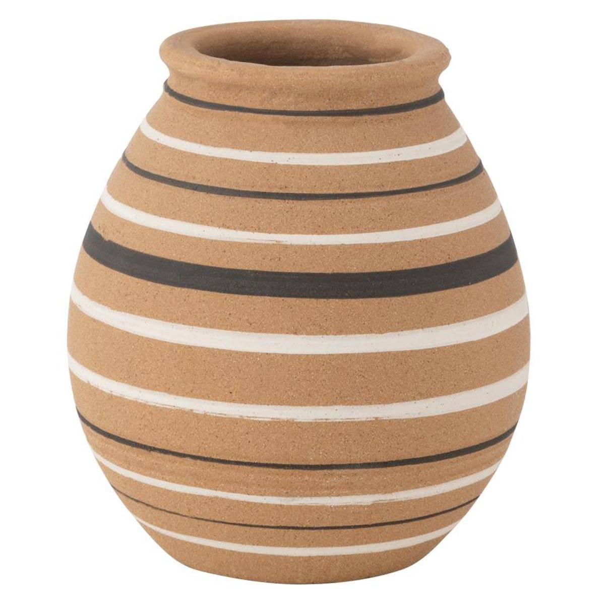 J-Line - Vase Jarre en Terre Cuite "Tukano" 23cm Marron