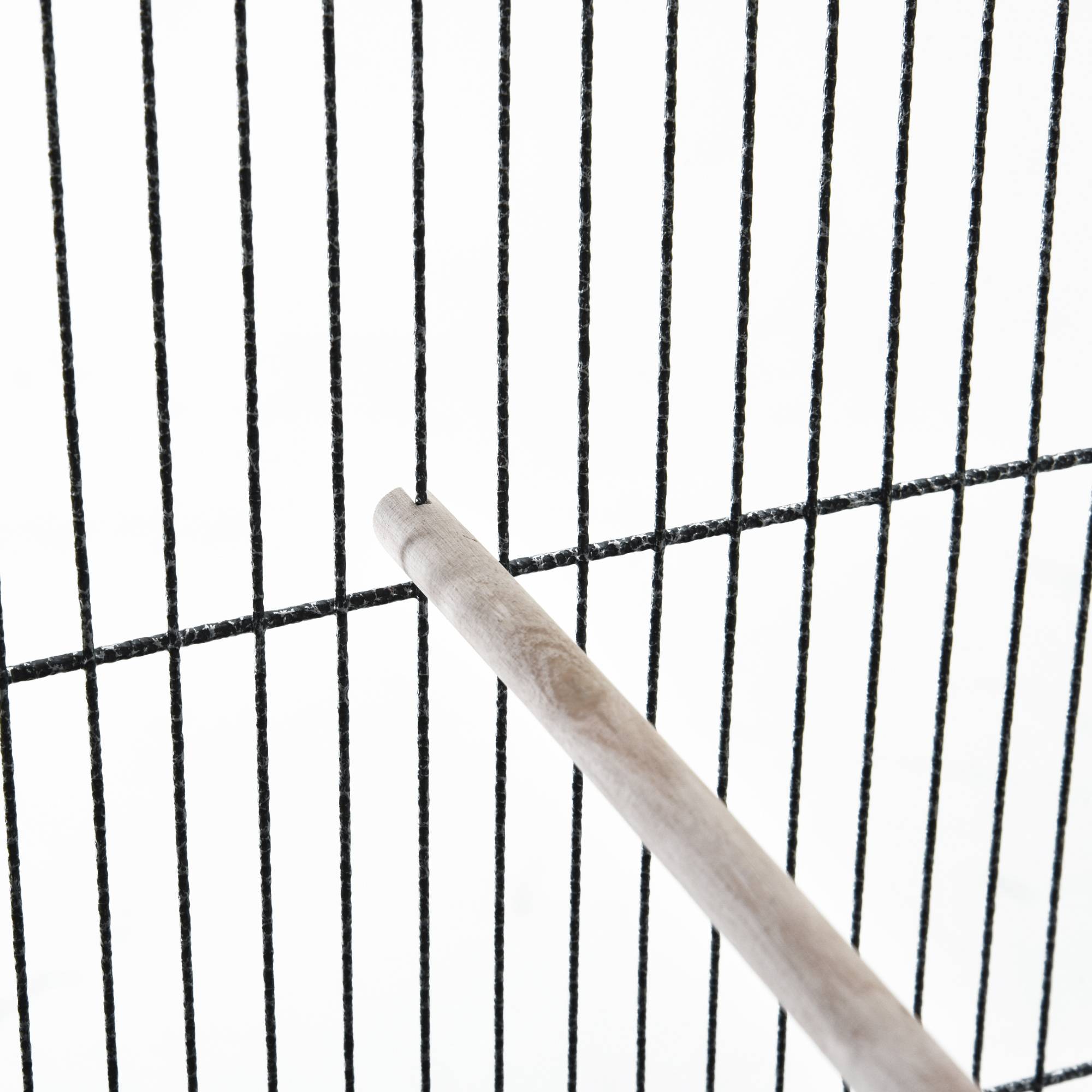 Pawhut - PawHut Cage à Oiseaux Portable avec 4 Mangeoires et 4 Perchoirs Pratique 81 x 48 x 163 cm Noir et Gris - Imagen 9