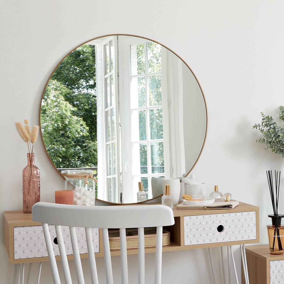 Atmosphera - Miroir "Alice" métal doré D76cm - Atmosphera Créateur d'intérieur - Imagen 1