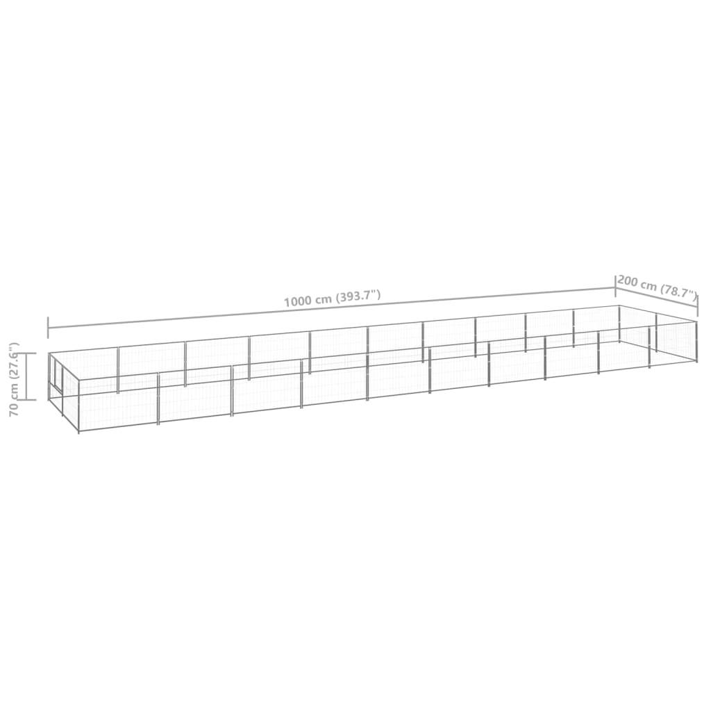 Vidaxl - Chenil Argenté 20 m² Acier vidaXL 3082126 - Imagen 3