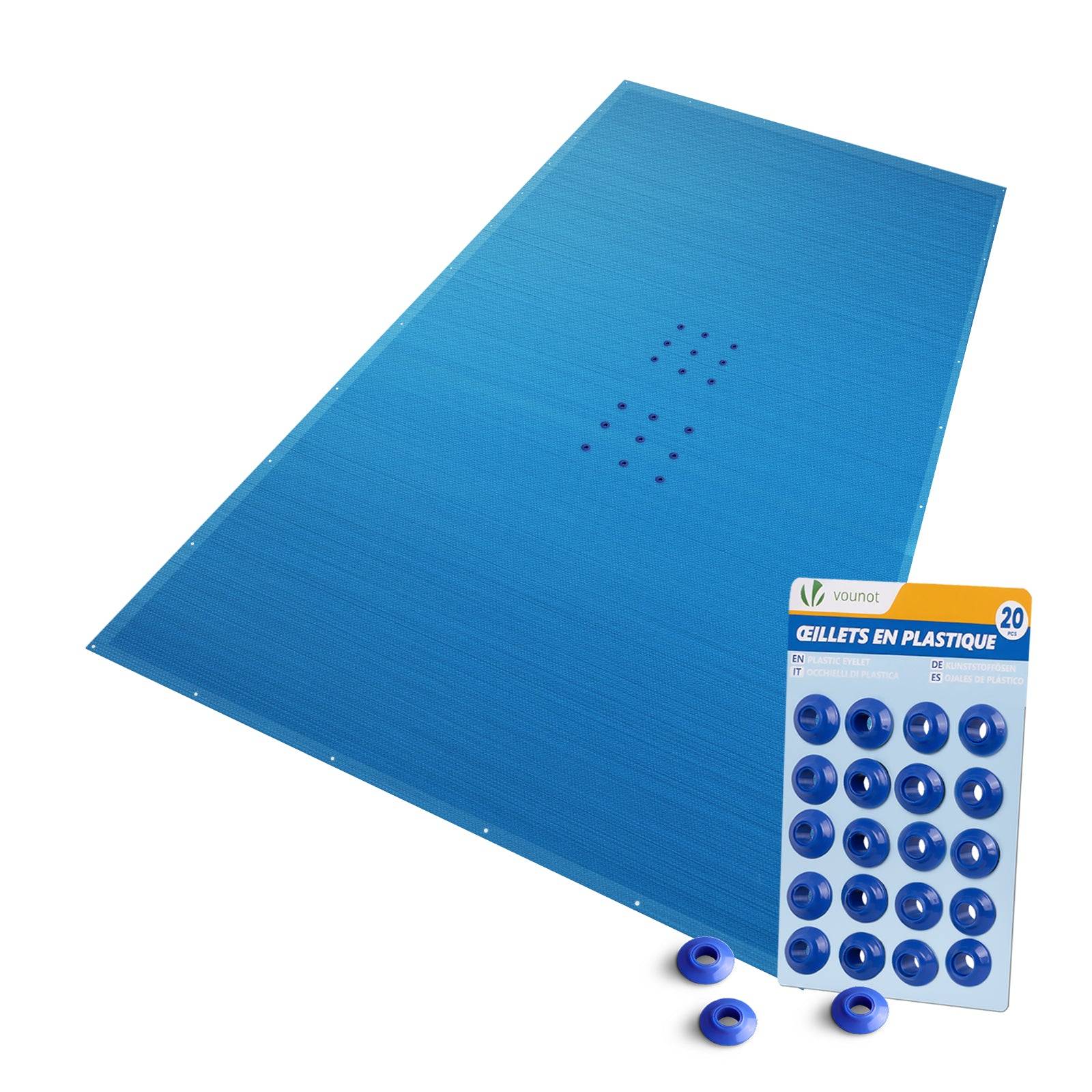 Bache piscine rectangulaire en Polyethylene 160 gr/m2 5x10m Bleue foncé - Image 1