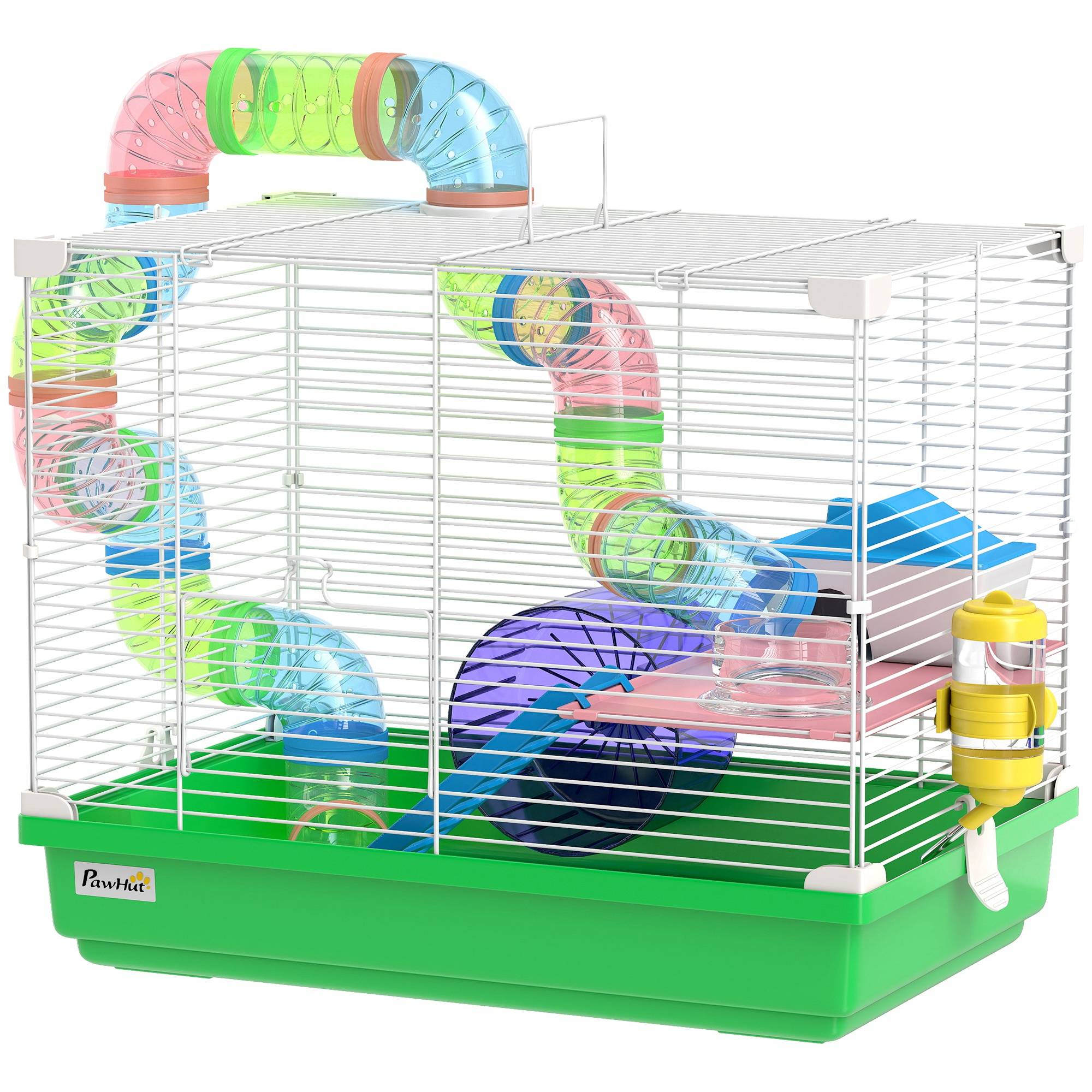 Cage pour rongeur métal et plastique vert 46 x 30 x 37 cm - PANGIVO - Image 2