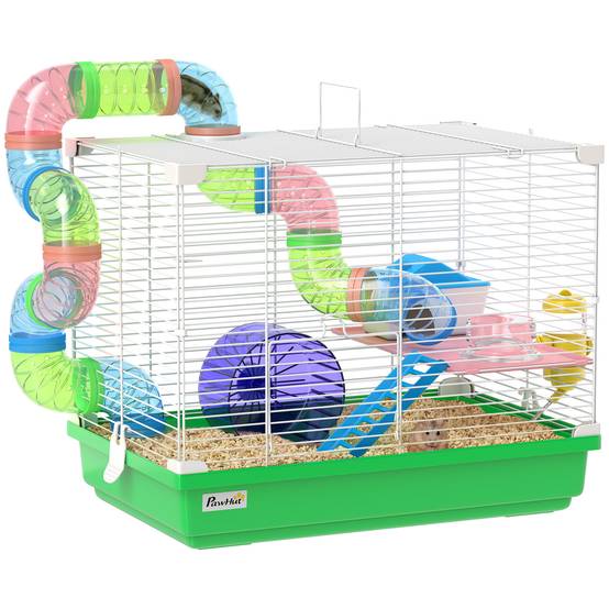 Cage pour rongeur métal et plastique vert 46 x 30 x 37 cm - PANGIVO - Image 1