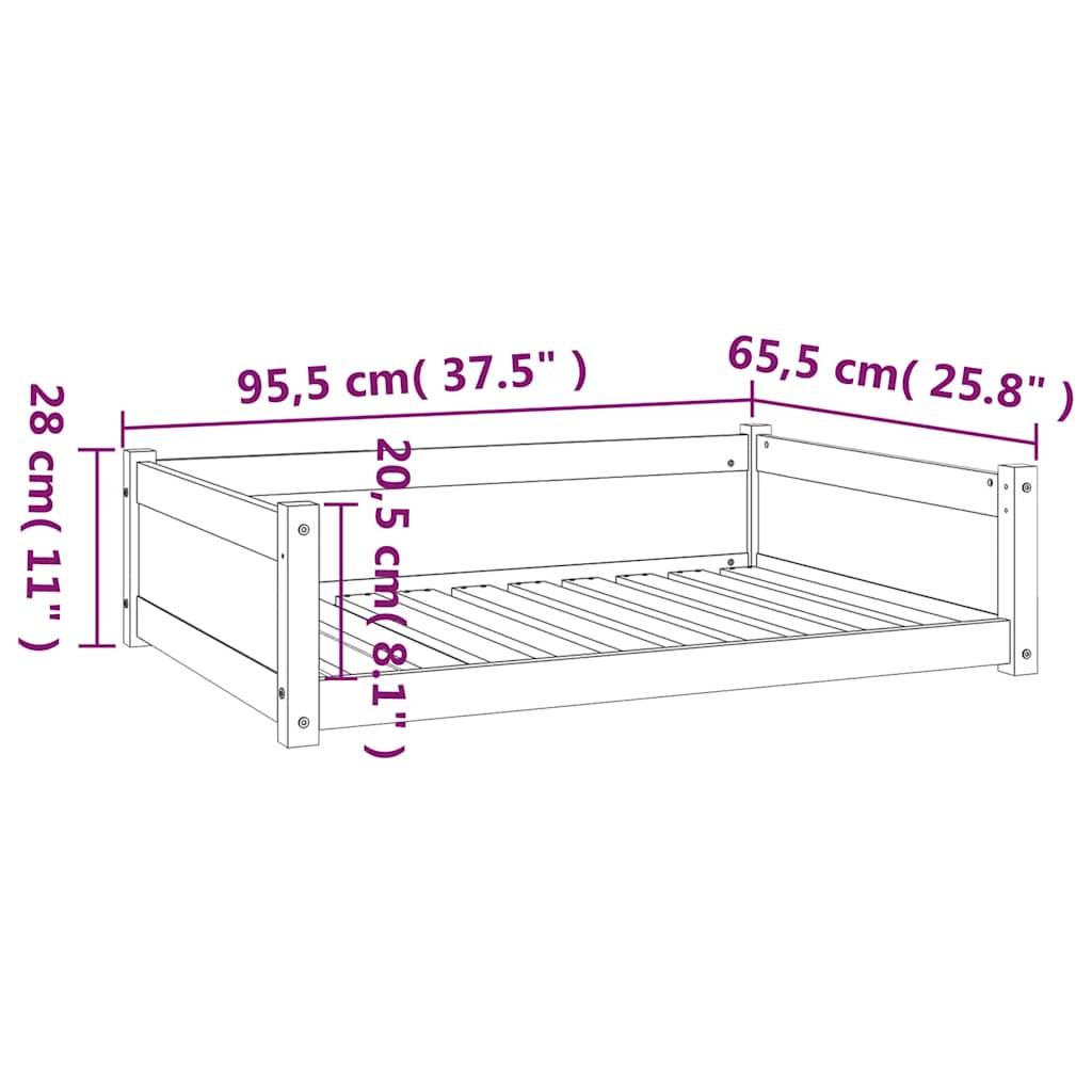Vidaxl - Lit pour chien Noir 95,5x65,5x28 cm Bois de pin solide vidaXL 821461 - Imagen 3