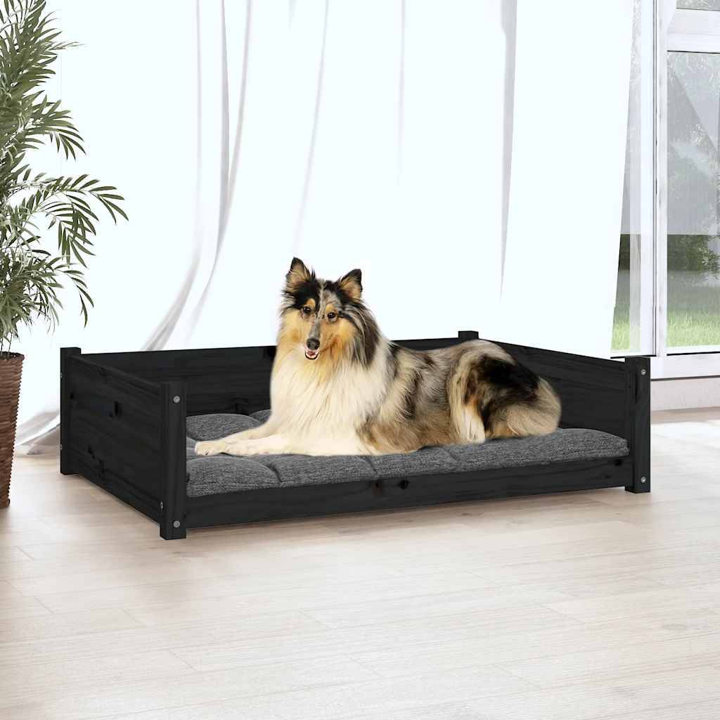 Vidaxl - Lit pour chien Noir 95,5x65,5x28 cm Bois de pin solide vidaXL 821461 - Imagen 4