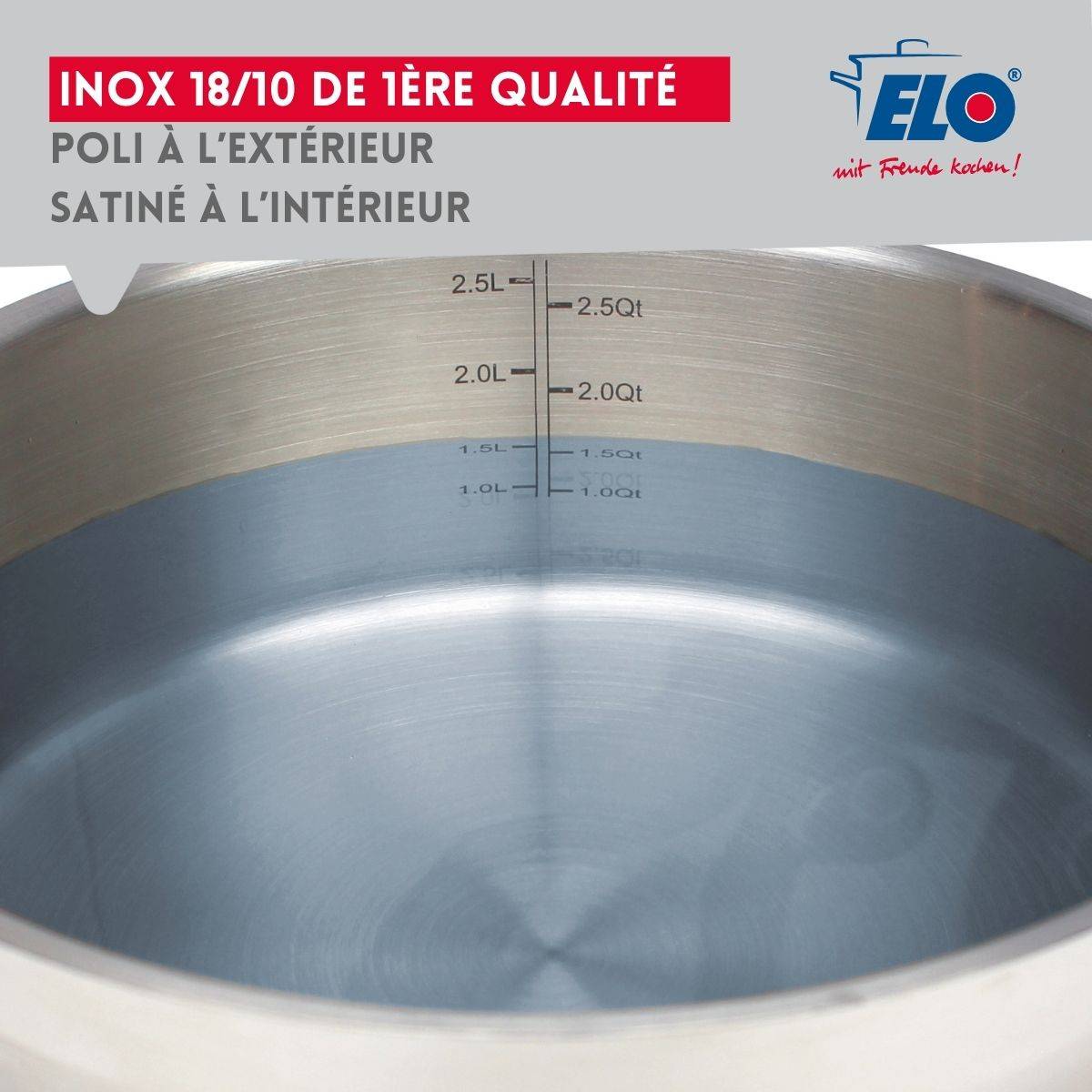 Ensemble de 3 Poêles de cuisson 24, 28 et 32 cm et 1 faitout 14 cm Elo Profi Citrin - Image 6