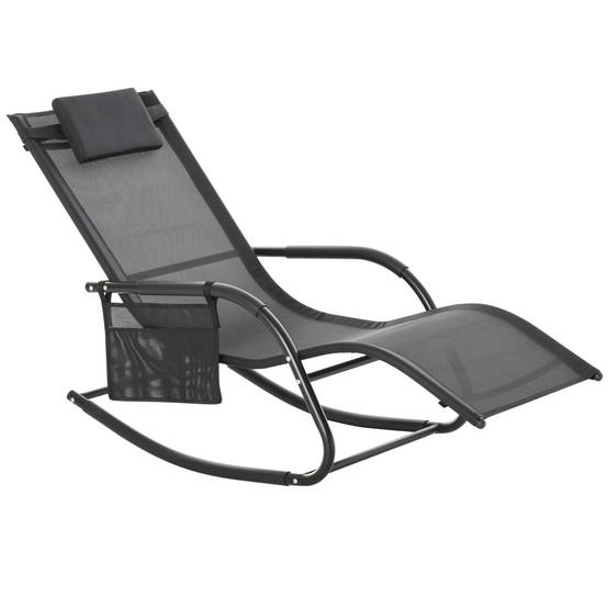 Chaise longue à bascule métal 150 x 62 x 88 cm - PANGIVO - Image 2