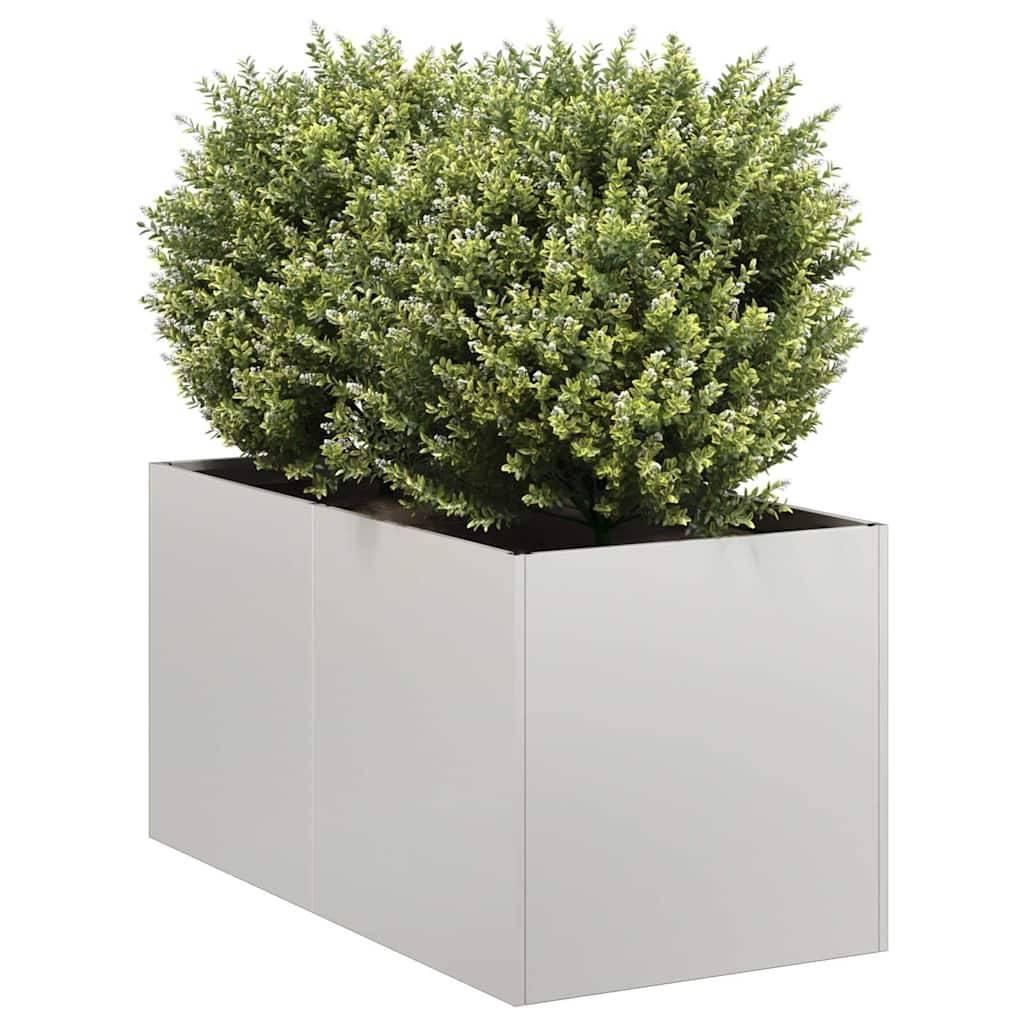 Jardinière acier inoxydable gris 80 x 40 x 40 cm - PANGIVO