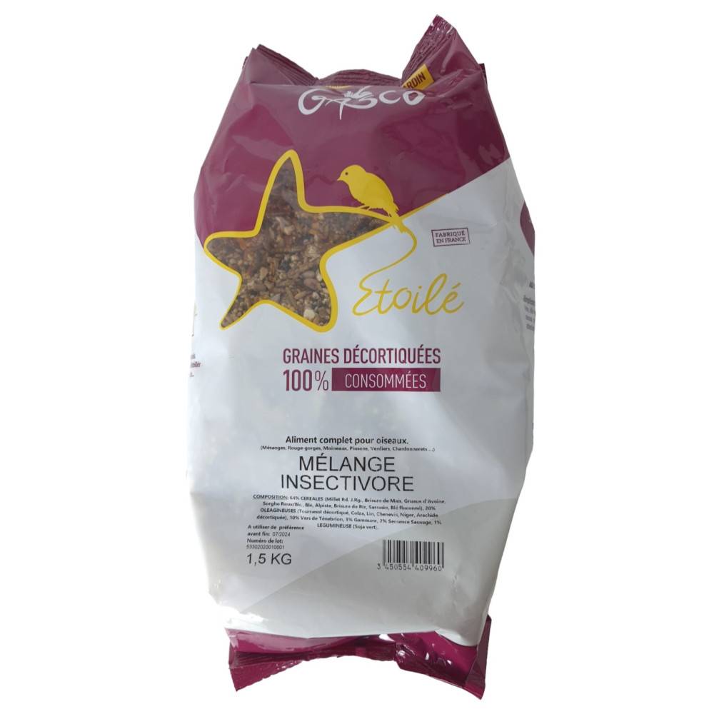 Gasco - Gasco - Graine mélange insectivore 1.5 kg pour oiseaux - Imagen 1