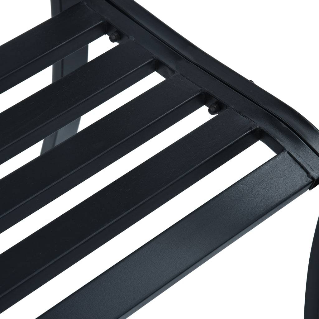Vidaxl - Banc de jardin 125 cm Noir Acier vidaXL 47941 - Imagen 5