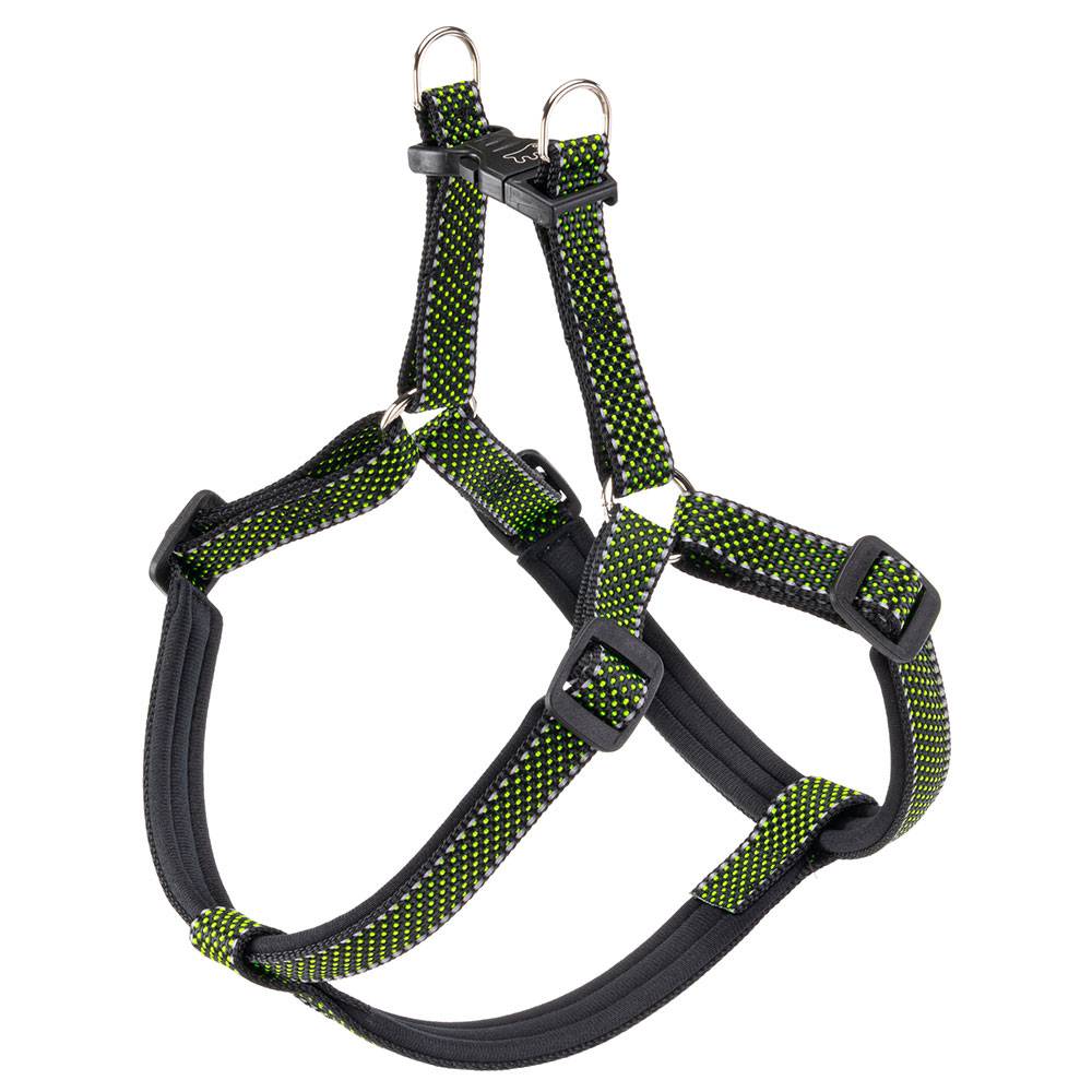 Ferplast - Harnais pour Chiens de Taille Moyenne-Grande Réfléchissant DAYTONA DELUXE LARGE, Rembourré, Noir-Vert - Imagen 1