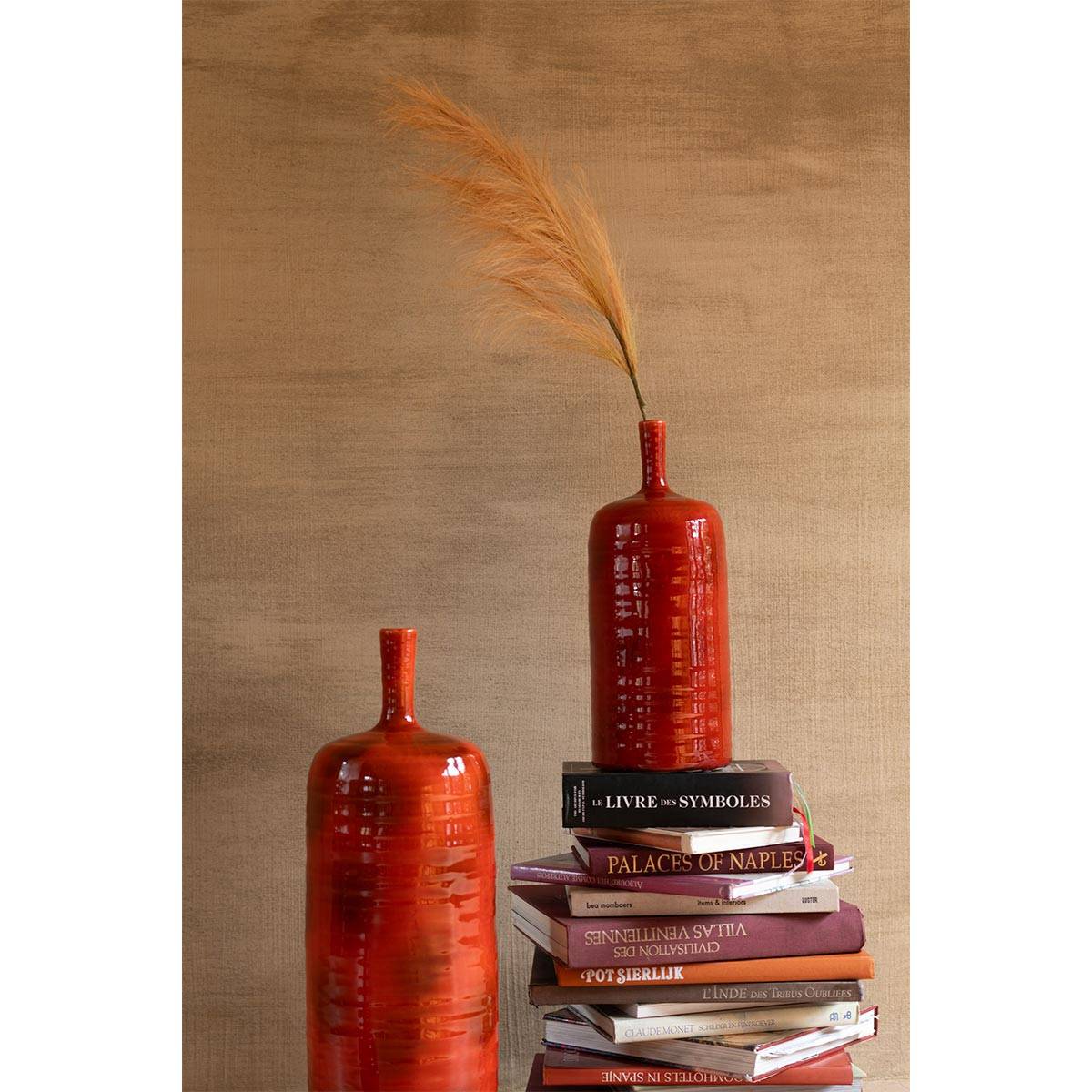 Vase Bouteille en Céramique "Akane" 49cm Rouge - Image 4