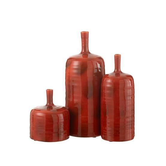 Vase Bouteille en Céramique "Akane" 49cm Rouge - Image 2