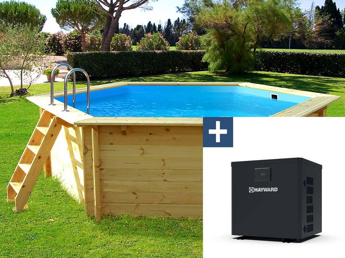 Piscine Bois " Hawai " - 4.10 X 1.18 M + Pompe à Chaleur  3.5 Kw/h -habitat Et Jardin - Imagen 1