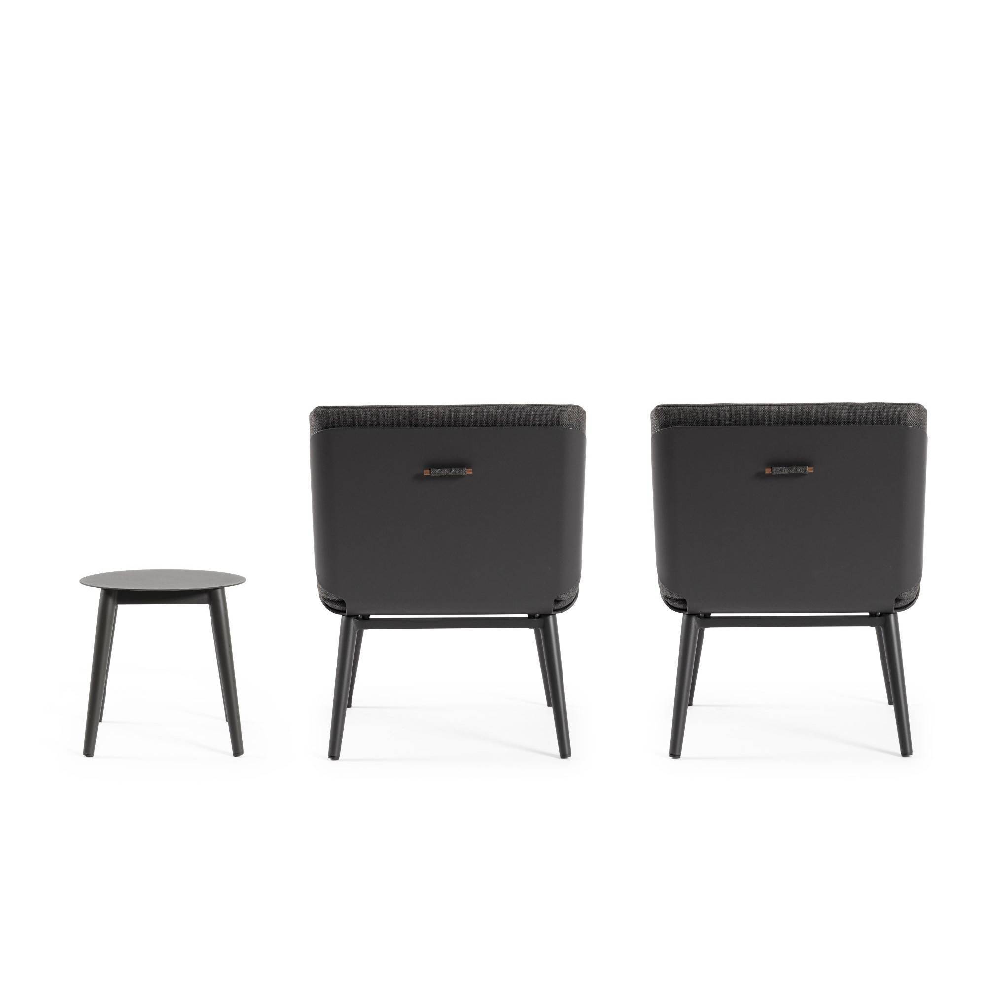 Autre - Salon de jardin en aluminium et coussins toile (set de 3) - ST VALERY - Image 9