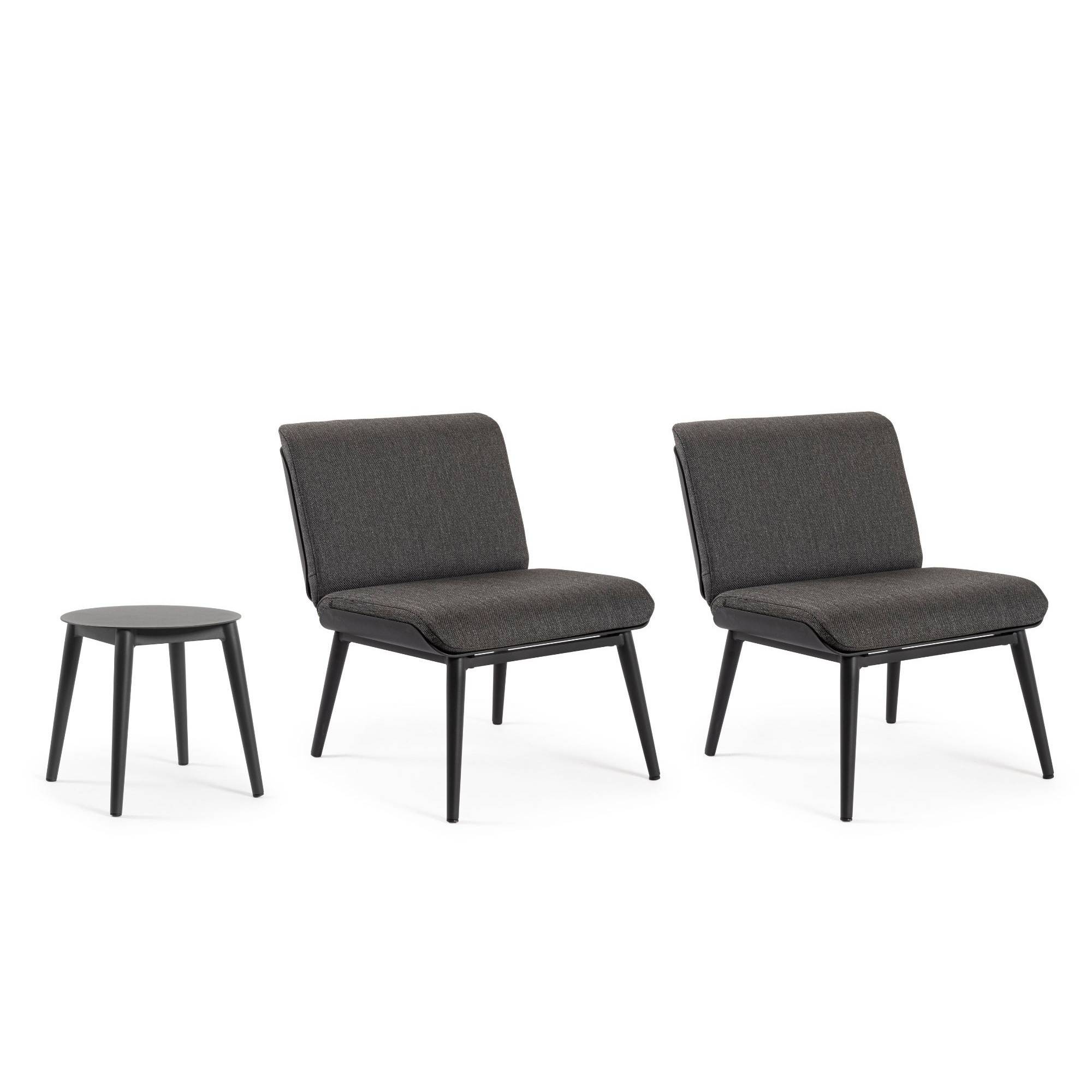 Autre - Salon de jardin en aluminium et coussins toile (set de 3) - ST VALERY - Image 6