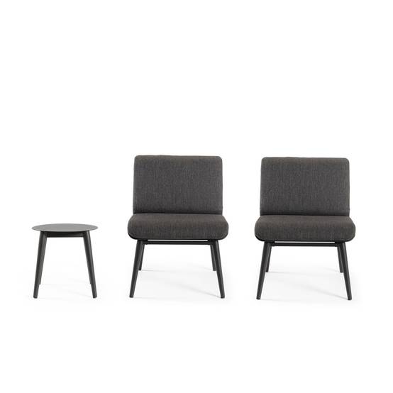 Autre - Salon de jardin en aluminium et coussins toile (set de 3) - ST VALERY - Image 7