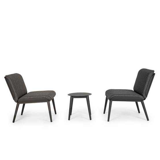 Autre - Salon de jardin en aluminium et coussins toile (set de 3) - ST VALERY - Image 5