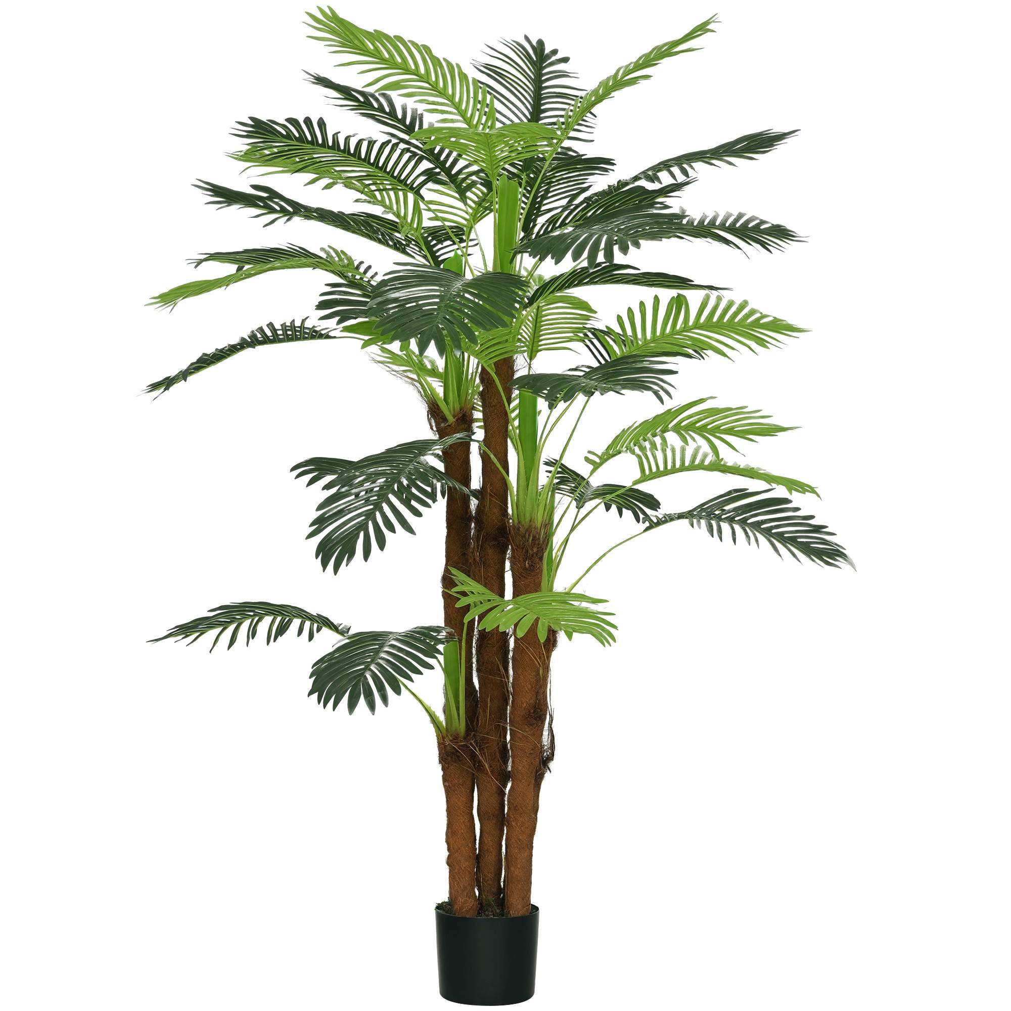Grand Palmier Artificiel Plastique PE Décoration Intérieur Ambiance Exotique 160cm Vert - ComfortXL Outdoor Living - Image 1