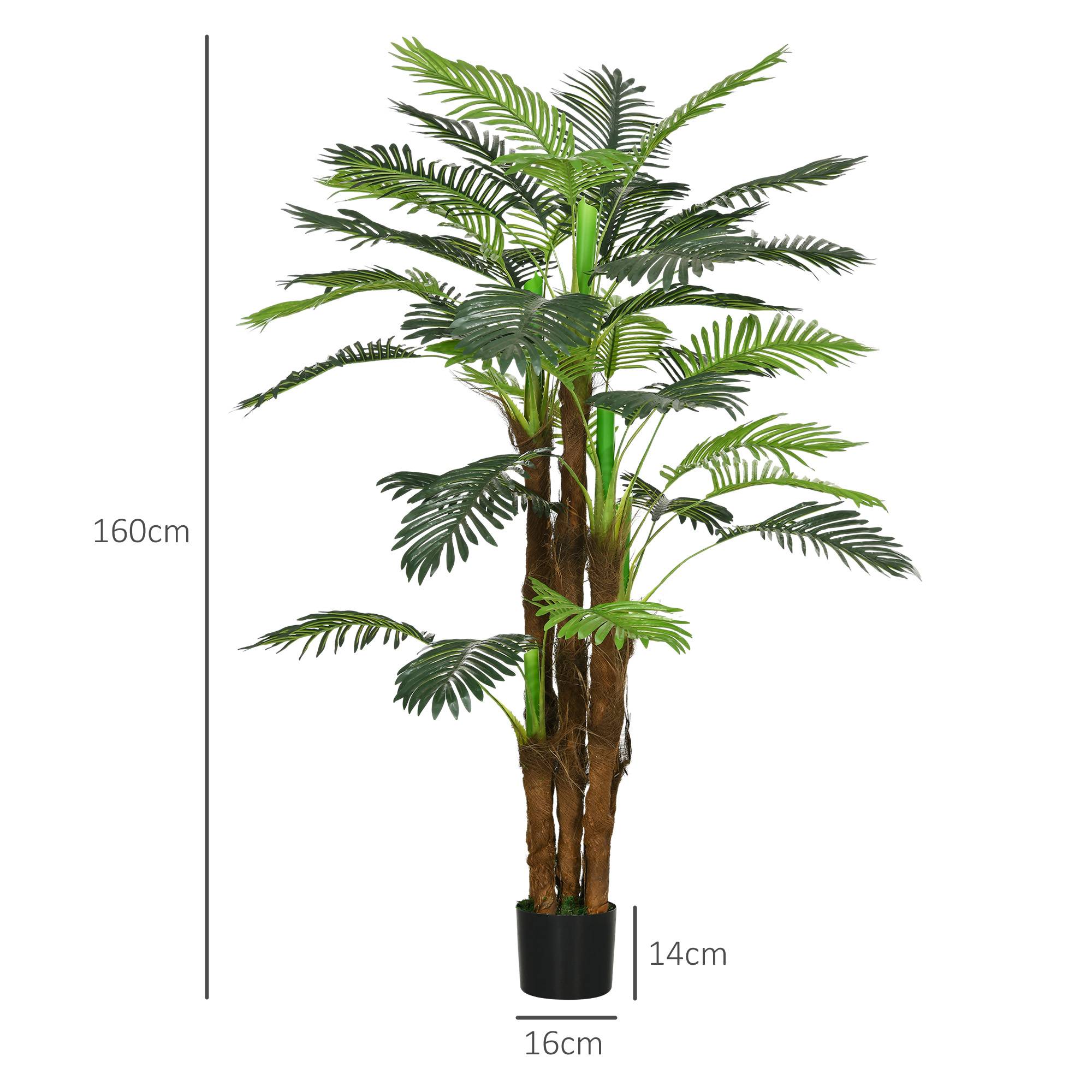 Grand Palmier Artificiel Plastique PE Décoration Intérieur Ambiance Exotique 160cm Vert - ComfortXL Outdoor Living - Image 5