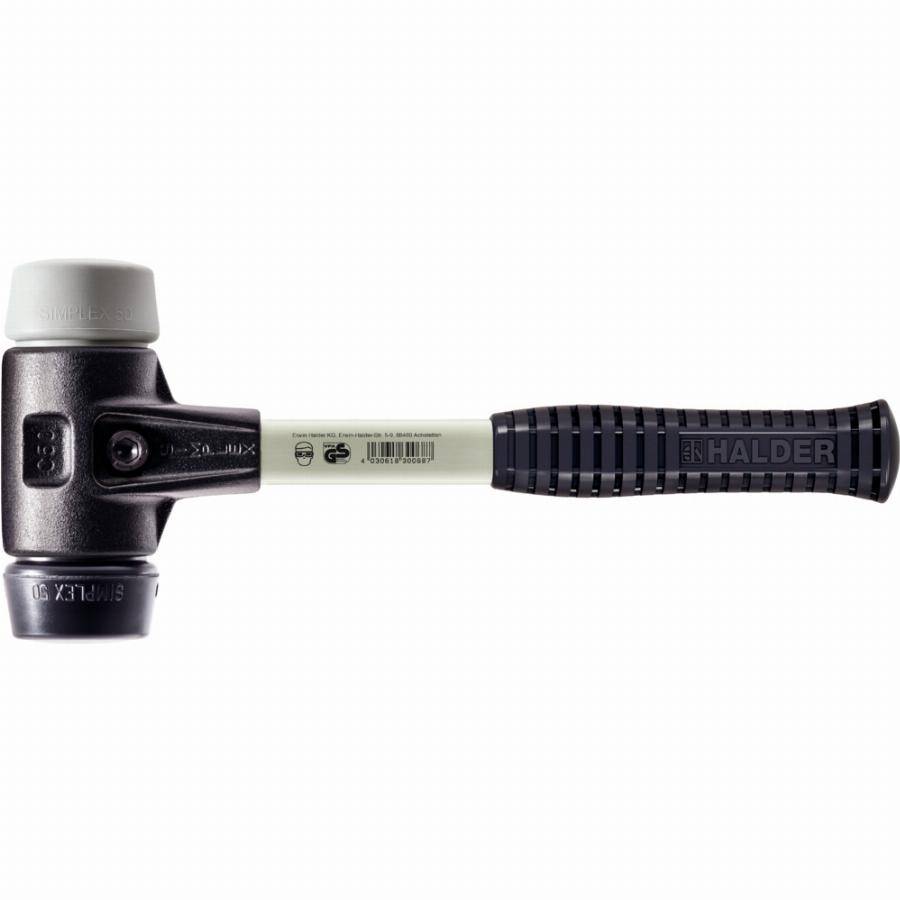 Maillet HALDER SIMPLEX caoutchouc chargé / TPE moyen avec boîtier en fonte malléable renforcée et manche en fibre de verre - D=30 mm - 3723.030