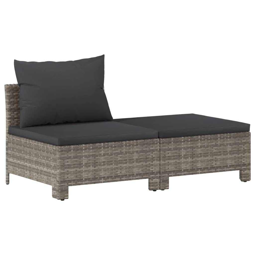 Salon de Jardin Modulable 5 Places avec Pouf en Résine Tressée Grise, Canapé d'Angle avec Accoudoirs et Coussins – ComfortXL Outdoor Living - Image 6
