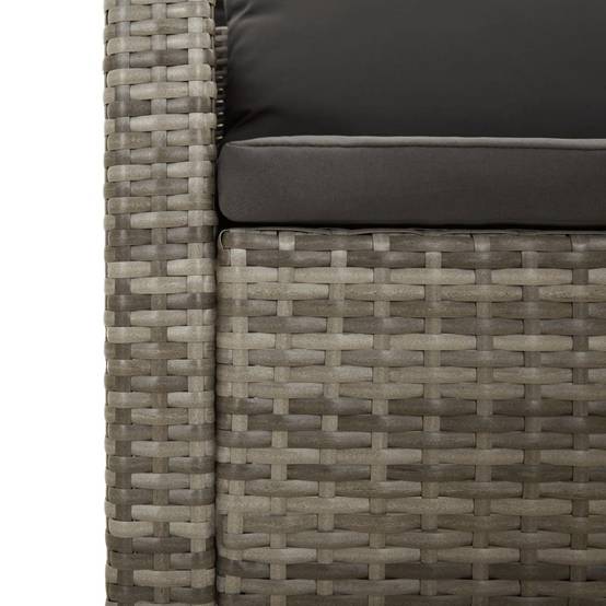 Salon de Jardin Modulable 5 Places avec Pouf en Résine Tressée Grise, Canapé d'Angle avec Accoudoirs et Coussins – ComfortXL Outdoor Living - Image 7
