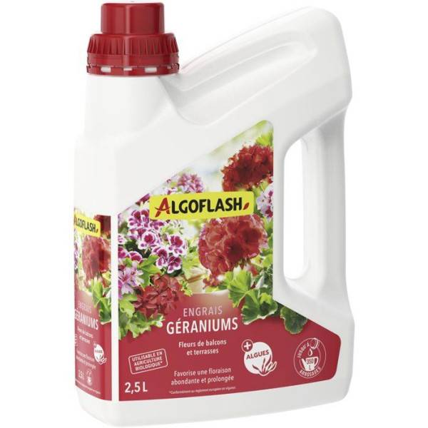 Algoflash - Engrais - ALGOFLASH - Géraniums fleurs balcon - 2,5 L - UAB