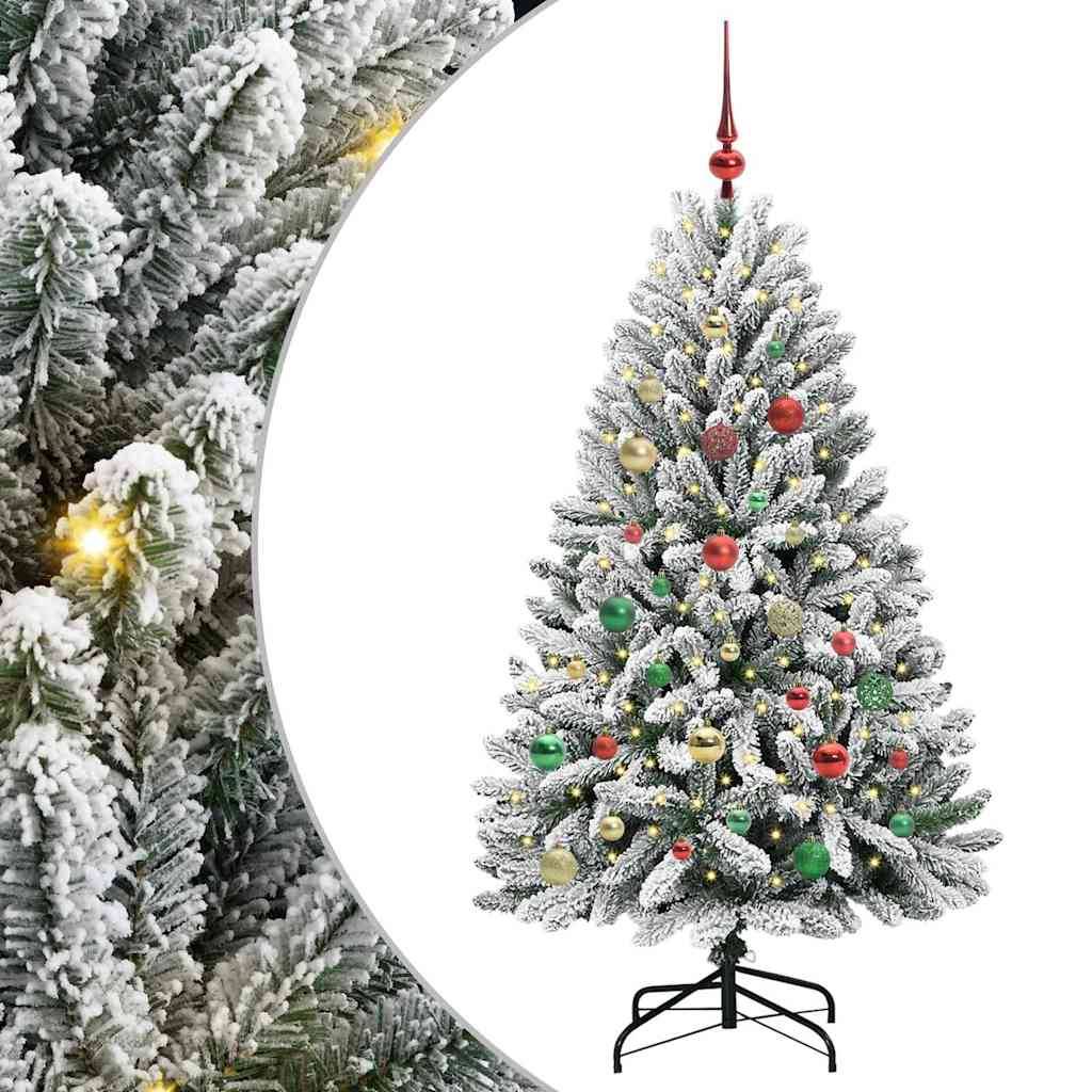 ComfortXL - Sapin de Noël Floqué Blanc 1,50 m, Prêt à décorer avec Guirlande LED et Boules – ComfortXL Outdoor Living - Image 2