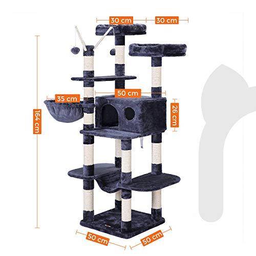 Helloshop26 - Arbre à chat XXL tour de jeux 164 cm gris anthracite - Imagen 2