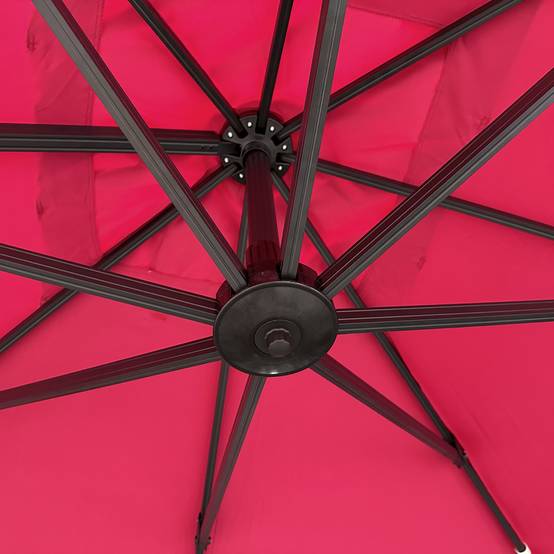 Parasol déporté MOLOKAI carré 3x3m fuchsia + housse - HAPPY GARDEN - Image 5