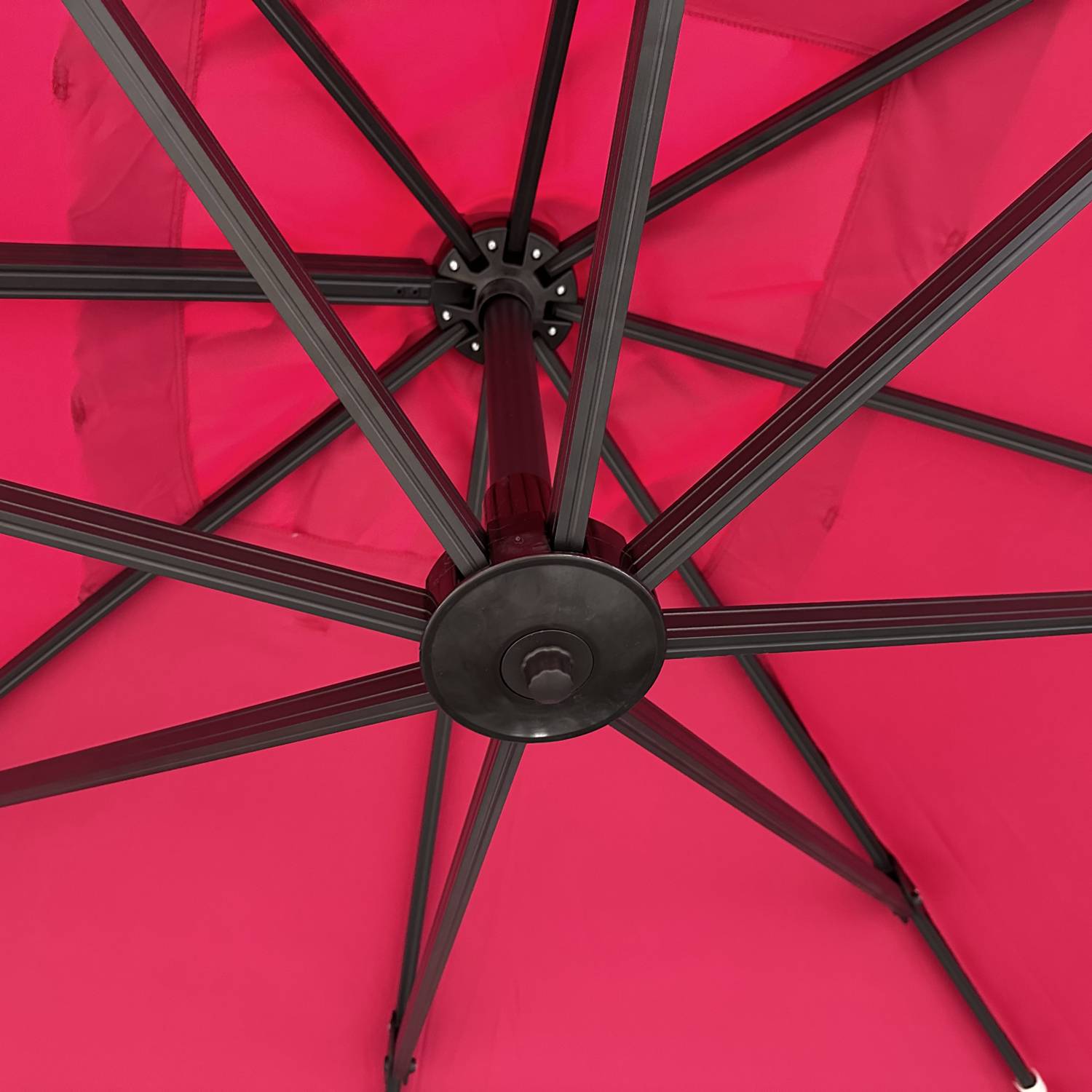 Parasol déporté MOLOKAI carré 3x3m fuchsia + housse - HAPPY GARDEN - Image 5