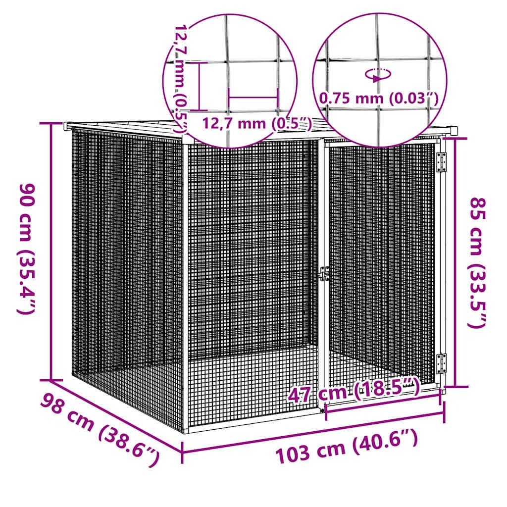 Vidaxl - Poulailler avec toit anthracite 103x98x90 cm acier galvanisé vidaXL 172337 - Image 3