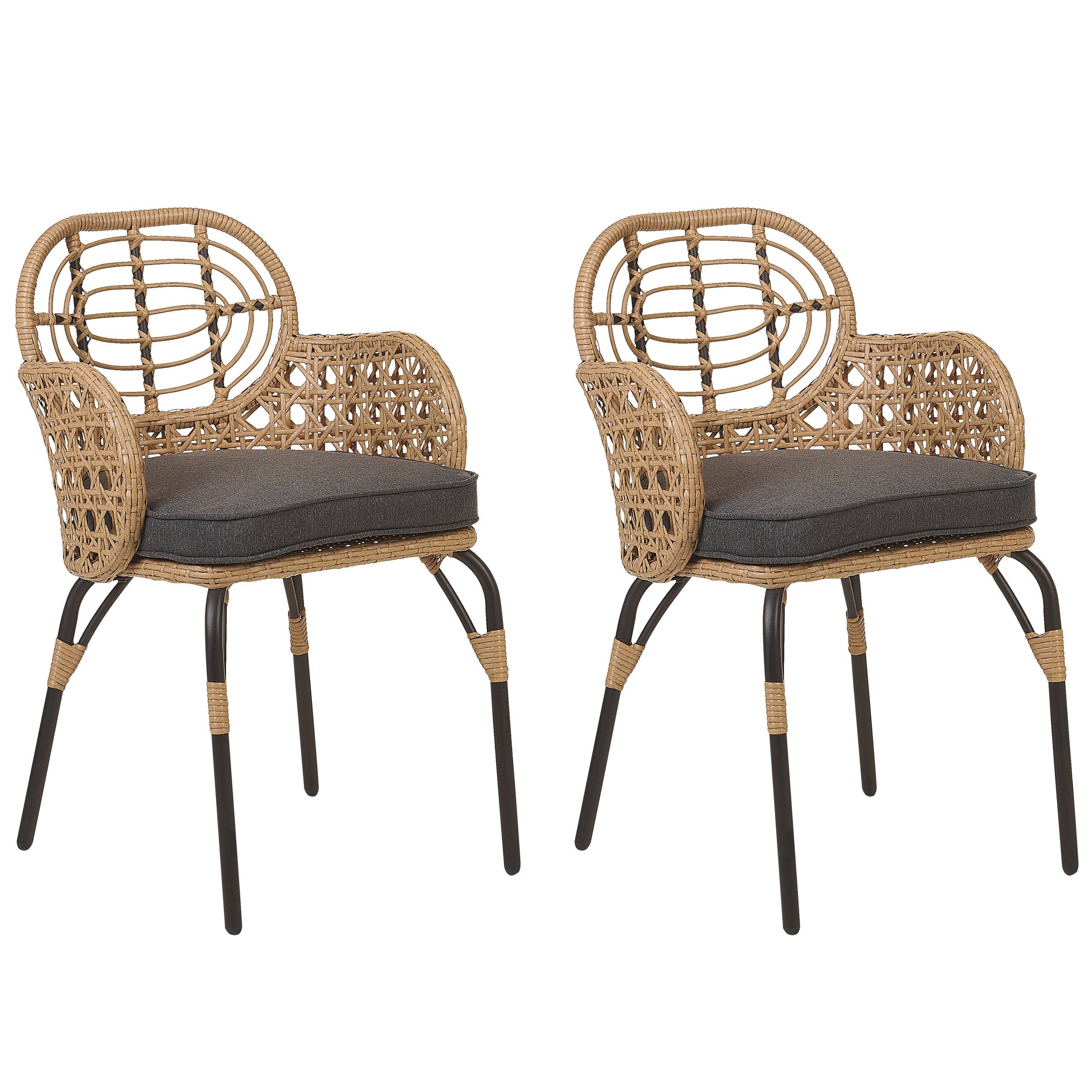 Beliani - Chaise de jardin Polyrotin Naturel PRATELLO - Beliani - Imagen 2