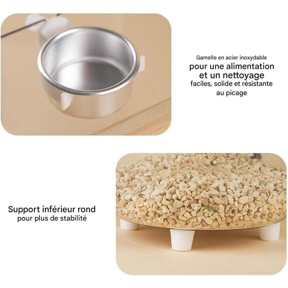 Lytech - Perchoir Toilette Pour Oiseaux Adapté aux Oiseaux Petits/Moyens, Bol Amovible - Lytech - Image 1