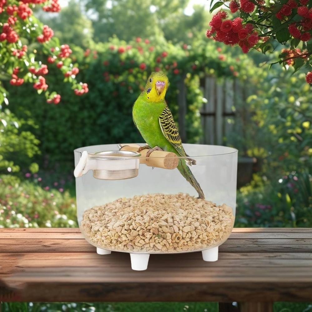 Lytech - Perchoir Toilette Pour Oiseaux Adapté aux Oiseaux Petits/Moyens, Bol Amovible - Lytech - Image 3