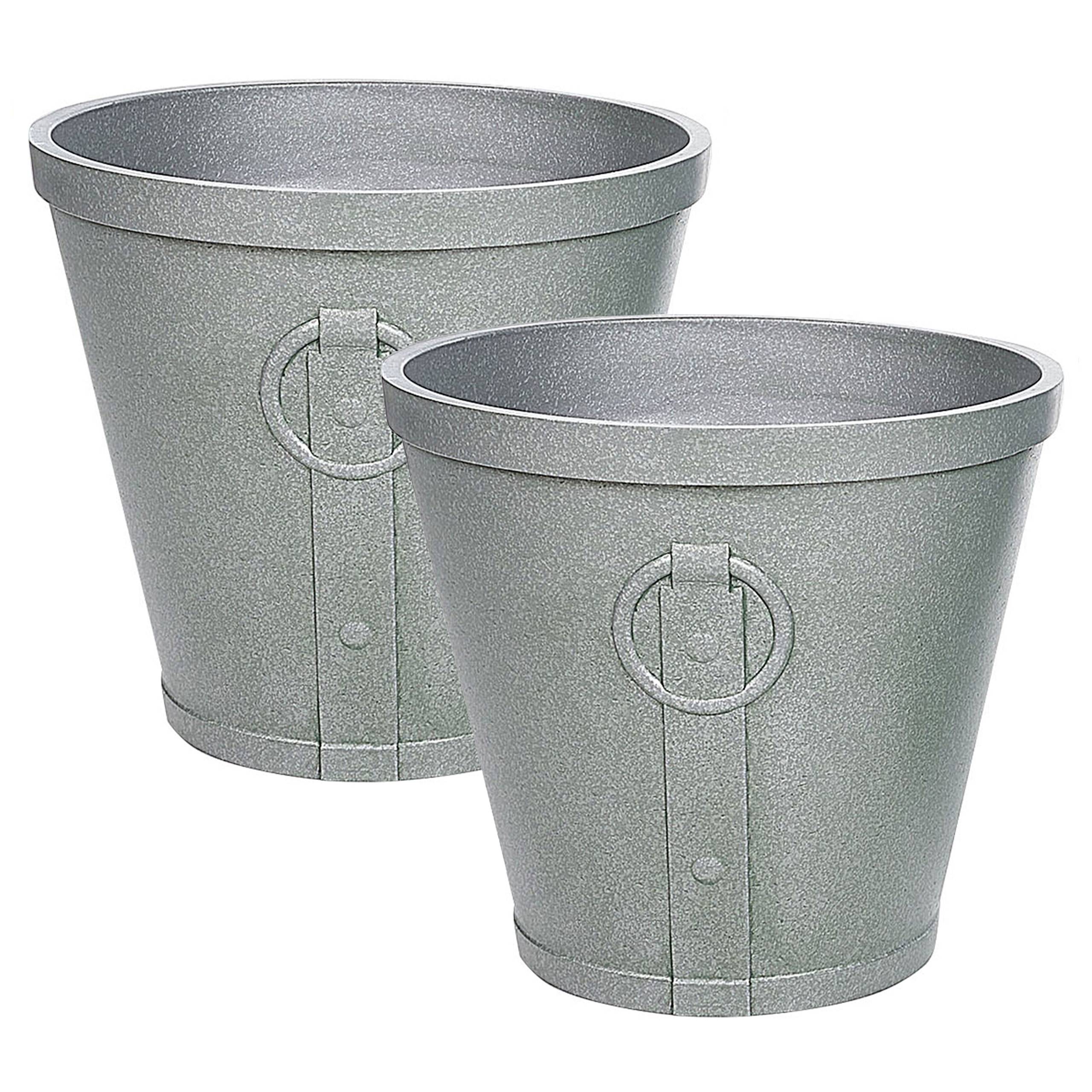 Beliani - Cache-pot d'extérieur Fibre d'argile Gris VARI - Beliani - Imagen 2