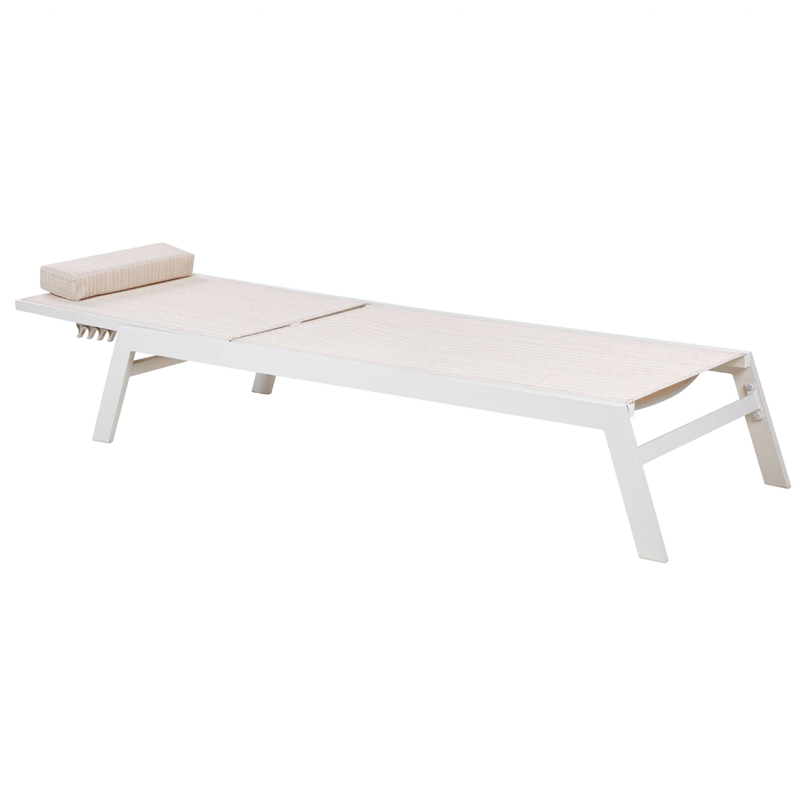 Beliani - Chaise longue Aluminium Beige CATANIA - Beliani - Imagen 4