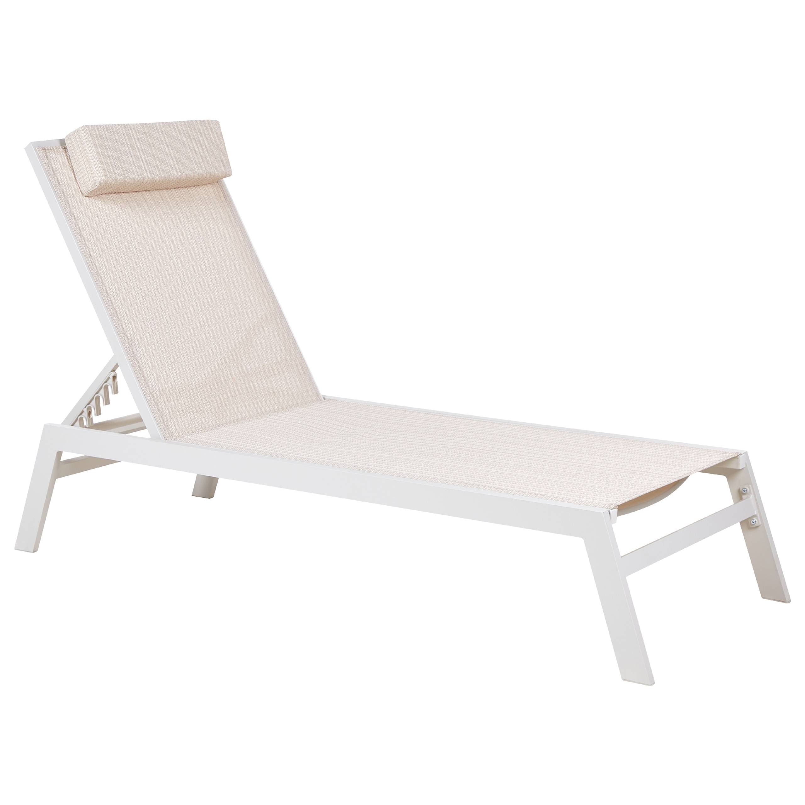 Beliani - Chaise longue Aluminium Beige CATANIA - Beliani - Imagen 2
