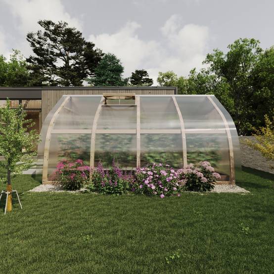 Serre en bois 36m² Norhage Tre 300 - Polycarbonate 6mm - Image 6