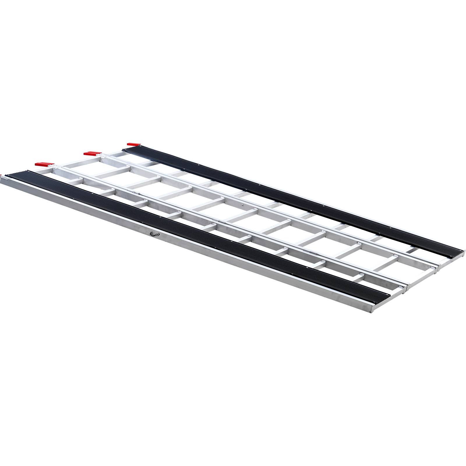 VEVOR Rampes pliables aluminium extra larges 85"x54", capacité 1500 lb, 3 pièces pour moto, VTT, tracteur, tondeuse. - Image 9