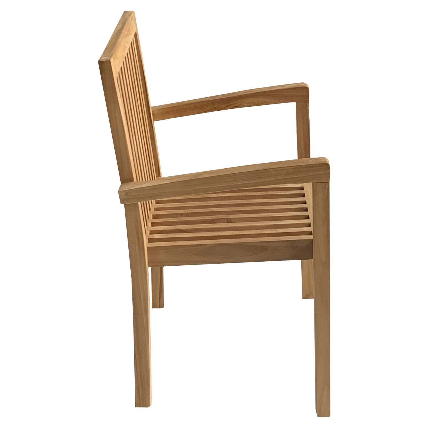 Happy Garden - Lot de 4 chaises de jardin JAVA empilables en teck massif - HAPPY GARDEN - Imagen 2