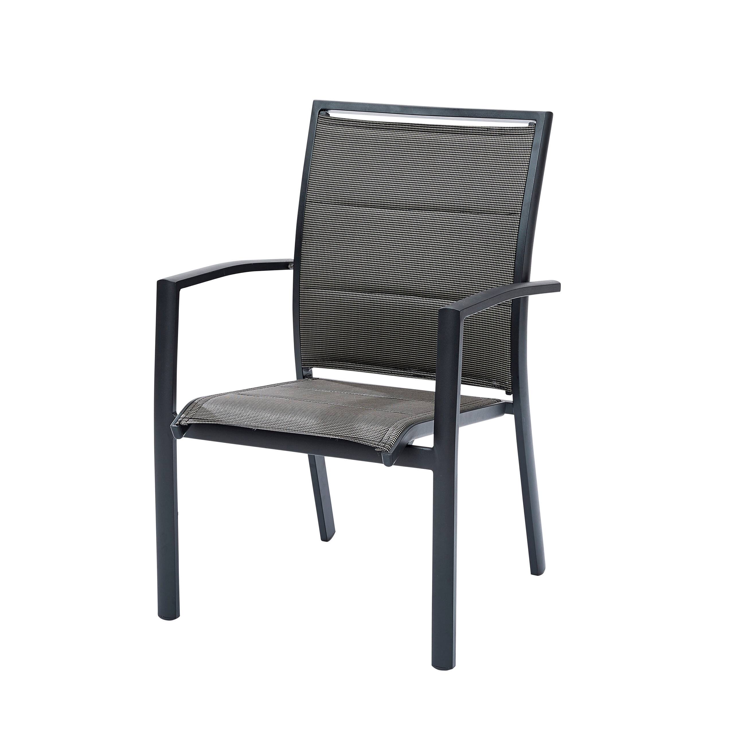 Wilsa Garden - Ensemble MODULO 8/12p en aluminium gris et verre transparent et 8 fauteuils et 4 chaises pliantes - Imagen 5