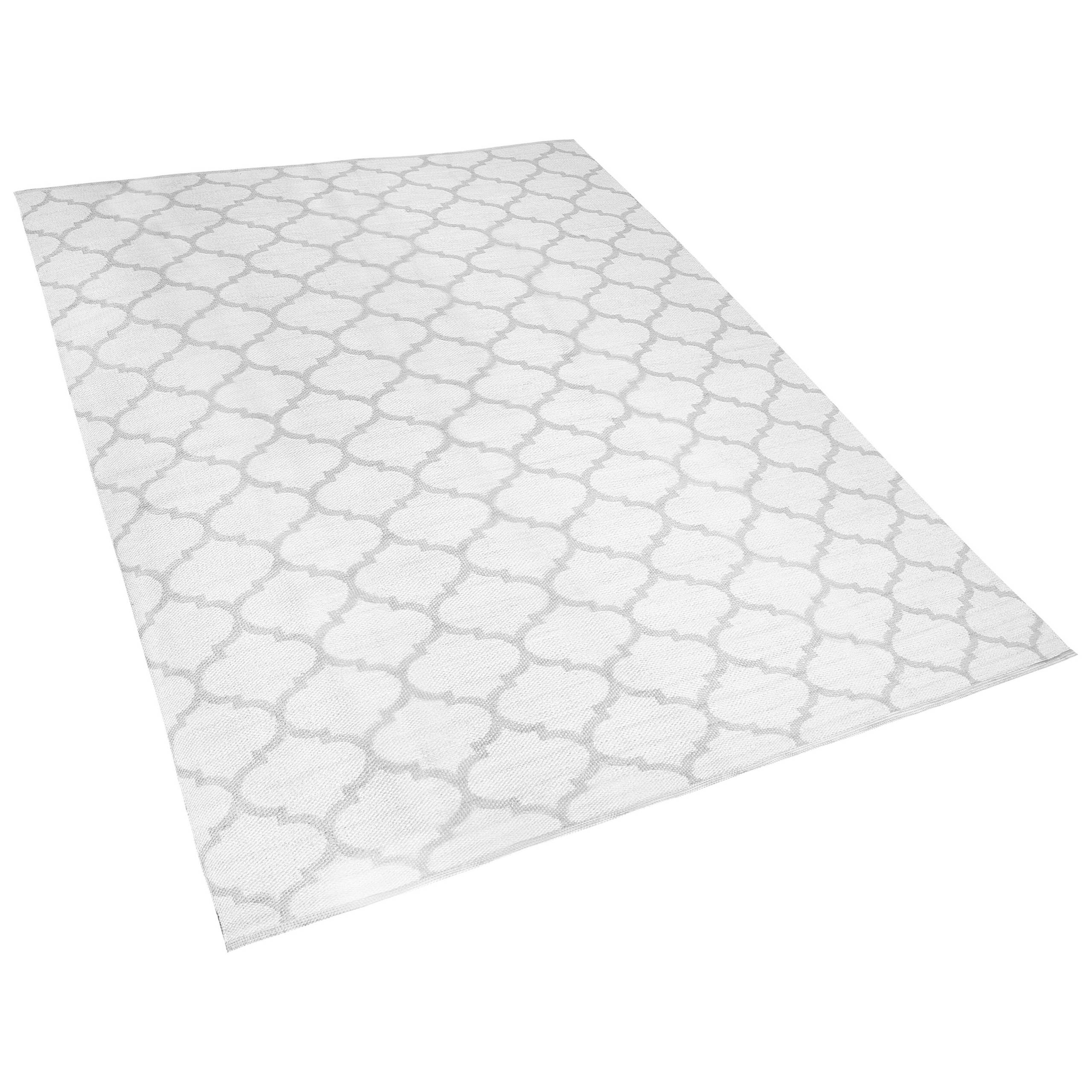 Beliani - Tapis Gris en PVC 160 x 230 cm Réversible Fabriqué à la Main pour Salon Moderne Matière Robuste Facile à Entretenir - Imagen 4