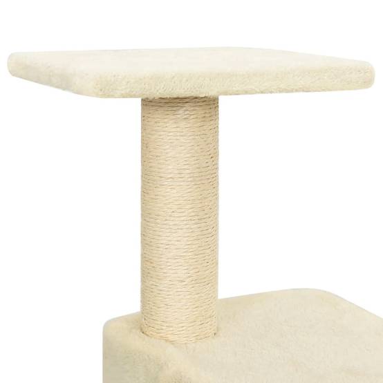 Arbre à chat bois et sisal crème 66 x 41 x 118.5 cm - PANGIVO - Image 7