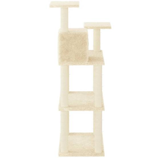 Arbre à chat bois et sisal crème 66 x 41 x 118.5 cm - PANGIVO - Image 4